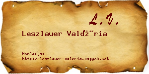 Leszlauer Valéria névjegykártya