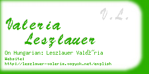 valeria leszlauer business card